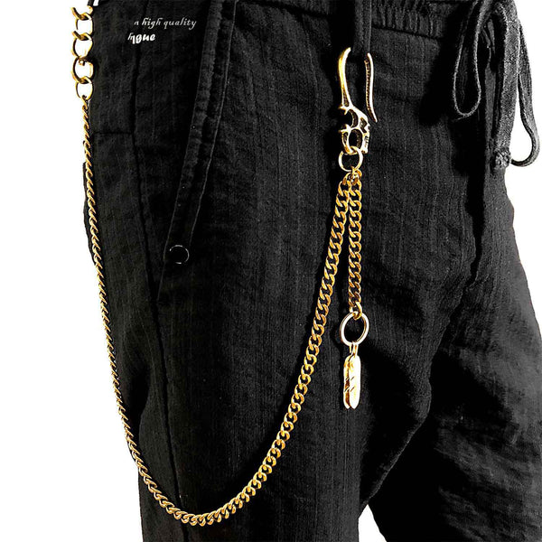 Brass Skull Wallet Chain Long Biker Wallet Chain Gold Cool Pants Chain –  iwalletsmen